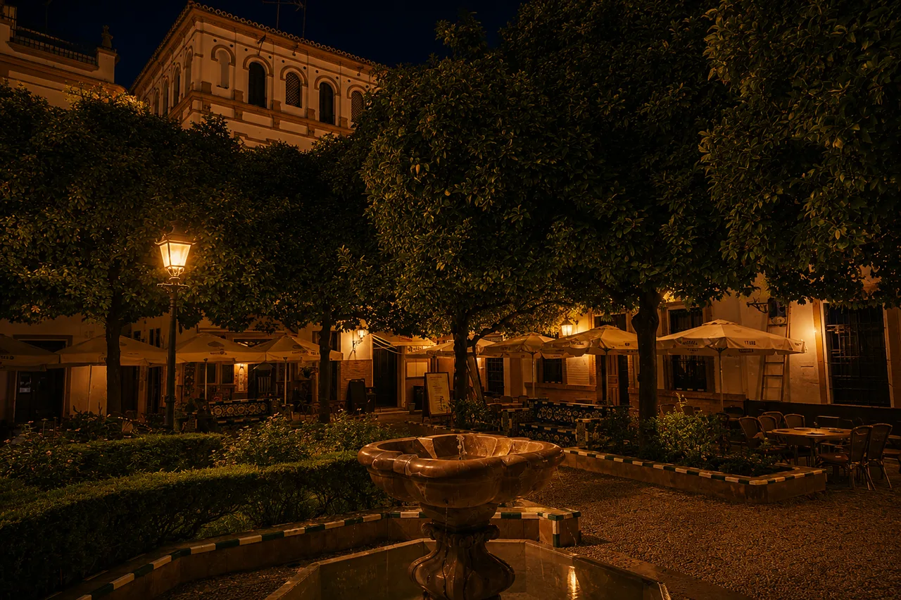 Plaza de Doña Elvira de noche, Sevilla